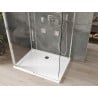 Mexen Omega-3S kabina prysznicowa 3-ścienna, rozsuwana 100x80 cm, transparent, chrom + brodzik Flat - 825-100-080-01-00-3s-4010
