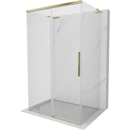 Mexen Rox-3S L kabina prysznicowa 3-ścienna rozsuwana 145 x 95 cm, transparent, złota - 8C2L-145-095-50-00-3S