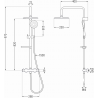 Mexen KX67 zestaw prysznicowy natynkowy z deszczownicą i baterią termostatyczną, czarny - 771506791-70
