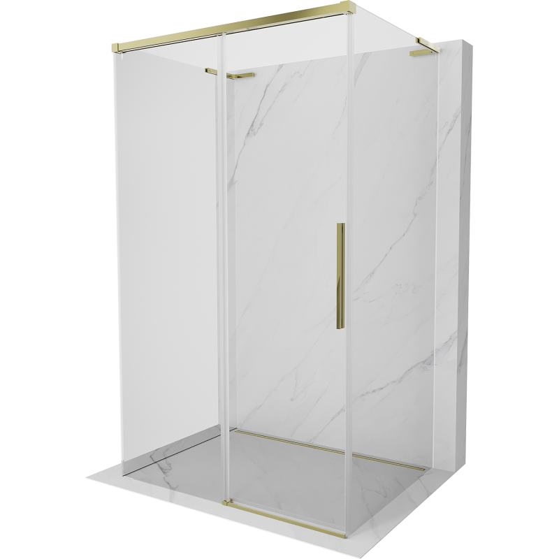 Mexen Rox-3S L kabina prysznicowa 3-ścienna rozsuwana 155 x 100 cm, transparent, złota - 8C2L-155-100-50-00-3S