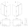 Mexen Rox-3S kabina prysznicowa 3-ścienna rozsuwana 150 x 80 cm, transparent, złota - 8C2-150-080-50-00-3S