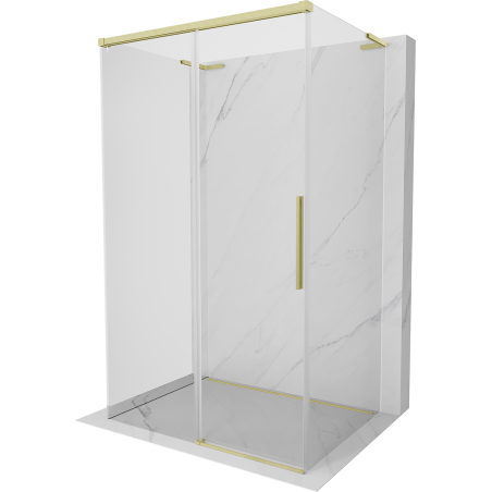Mexen Rox-3S L kabina prysznicowa 3-ścienna rozsuwana 110 x 100 cm, transparent, złota szczotkowana - 8C2L-110-100-55-00-3S
