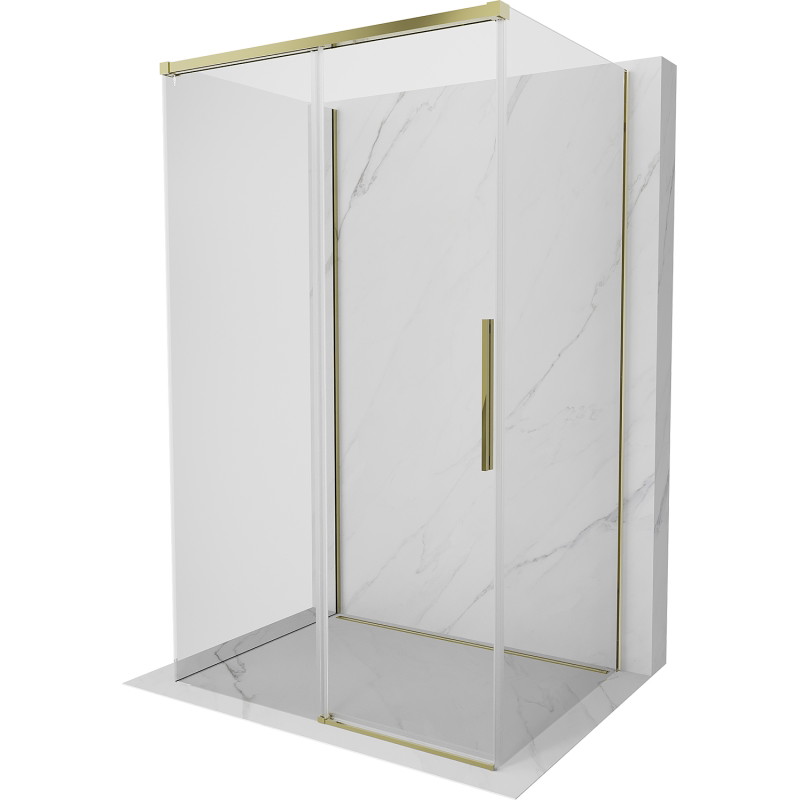 Mexen Rox-3S kabina prysznicowa 3-ścienna rozsuwana 110 x 95 cm, transparent, złota - 8C2-110-095-50-00-3S