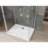 Mexen Omega-3S kabina prysznicowa 3-ścienna, rozsuwana 130x80 cm, transparent, chrom + brodzik Flat - 825-130-080-01-00-3s-4010