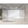 Mexen Omega-3S  kabina prysznicowa 3-ścienna, rozsuwana 140x80 cm, transparent, chrom + brodzik Flat - 825-140-080-01-00-3s-4010