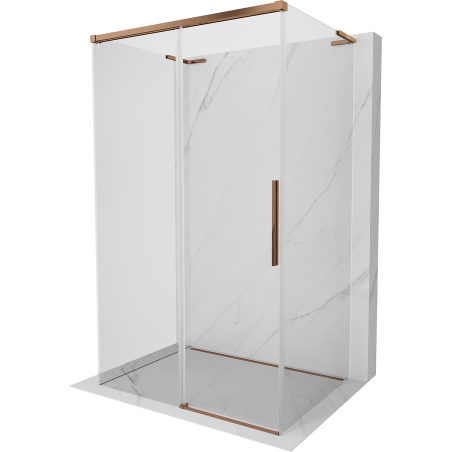 Mexen Rox-3S L kabina prysznicowa 3-ścienna rozsuwana 160 x 95 cm, transparent, różowe złoto - 8C2L-160-095-60-00-3S