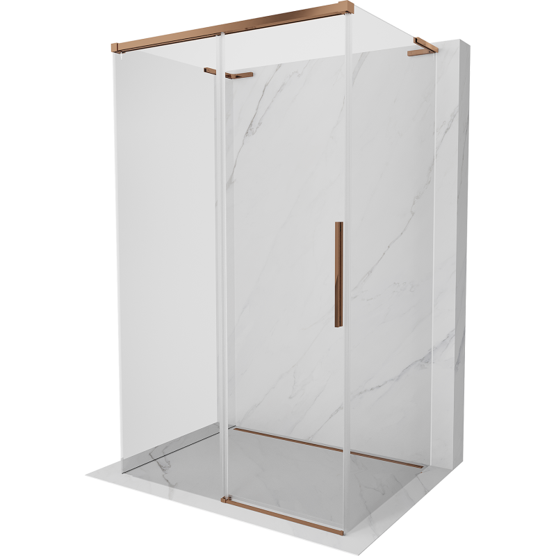 Mexen Rox-3S L kabina prysznicowa 3-ścienna rozsuwana 110 x 100 cm, transparent, różowe złoto - 8C2L-110-100-60-00-3S