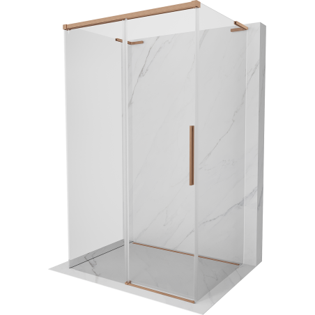 Mexen Rox-3S L kabina prysznicowa 3-ścienna rozsuwana 155 x 70 cm, transparent, miedź szczotkowana - 8C2L-155-070-65-00-3S