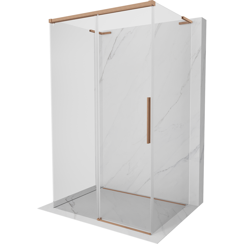 Mexen Rox-3S L kabina prysznicowa 3-ścienna rozsuwana 100 x 75 cm, transparent, miedź szczotkowana - 8C2L-100-075-65-00-3S