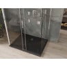 Mexen Omega-3S kabina prysznicowa 3-ścienna, rozsuwana 110x80 cm, transparent, chrom + brodzik Flat - 825-110-080-01-00-3s-4070