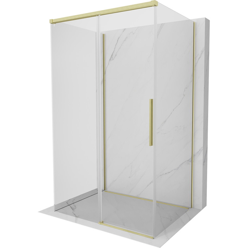 Mexen Rox-3S kabina prysznicowa 3-ścienna rozsuwana 110 x 95 cm, transparent, złota szczotkowana - 8C2-110-095-55-00-3S