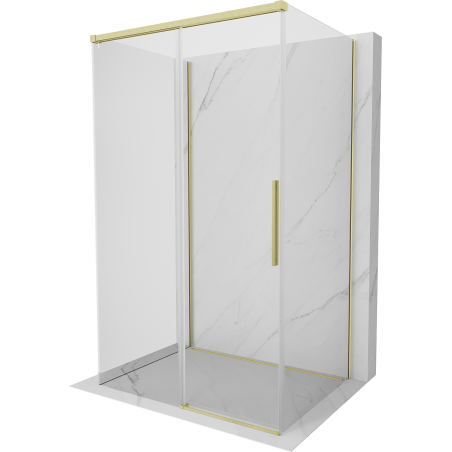 Mexen Rox-3S kabina prysznicowa 3-ścienna rozsuwana 140 x 100 cm, transparent, złota szczotkowana - 8C2-140-100-55-00-3S