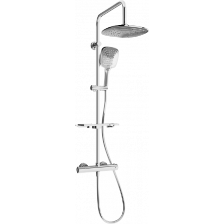 Mexen KT17 zestaw prysznicowy natynkowy z deszczownicą i baterią termostatyczną, chrom - 771501793-00