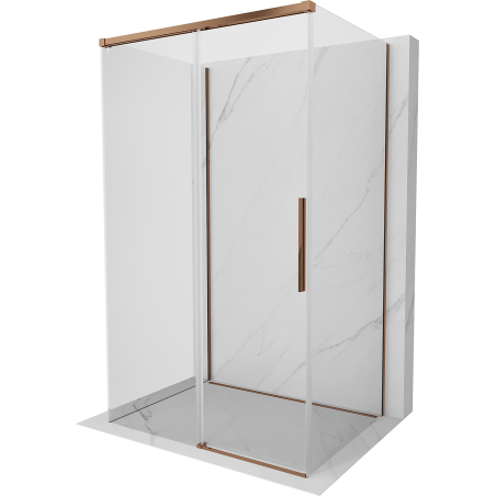 Mexen Rox-3S kabina prysznicowa 3-ścienna rozsuwana 160 x 70 cm, transparent, różowe złoto - 8C2-160-070-60-00-3S