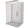 Mexen Rox-3S kabina prysznicowa 3-ścienna rozsuwana 135 x 80 cm, transparent, różowe złoto - 8C2-135-080-60-00-3S