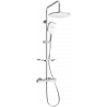 Mexen KT17 zestaw prysznicowy natynkowy z deszczownicą i baterią termostatyczną, chrom/biały - 771501793-02