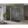 Mexen Omega-3S kabina prysznicowa 3-ścienna, rozsuwana 130x90 cm, transparent, chrom + brodzik Flat - 825-130-090-01-00-3s-4070