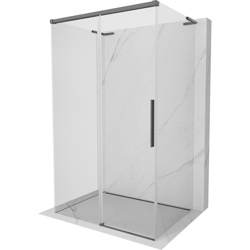 Mexen Rox-3S L kabina prysznicowa 3-ścienna rozsuwana 120 x 95 cm, transparent, gun gray szczotkowany - 8C2L-120-095-66-00-3S