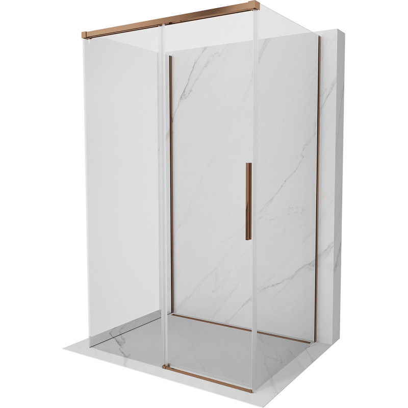 Mexen Rox-3S kabina prysznicowa 3-ścienna rozsuwana 120 x 90 cm, transparent, różowe złoto - 8C2-120-090-60-00-3S