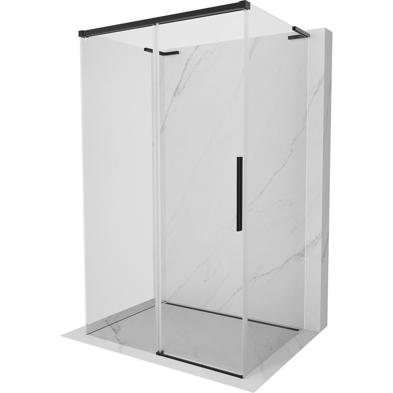Mexen Rox-3S L kabina prysznicowa 3-ścienna rozsuwana 155 x 70 cm, transparent, czarna - 8C2L-155-070-70-00-3S