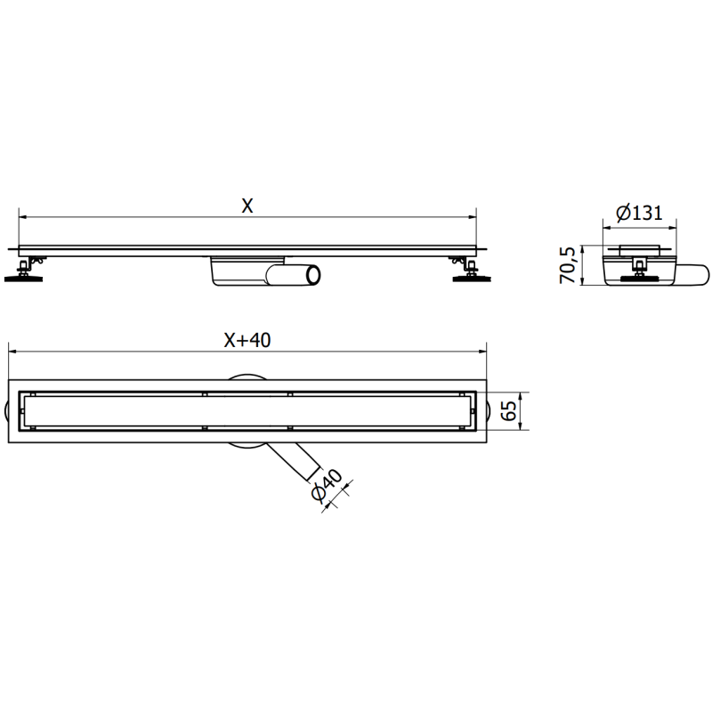 Mexen Flat 360° M13 odpływ liniowy obrotowy 2w1 90 cm, złoty - 1510090-40