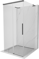 Mexen Rox-3S L kabina prysznicowa 3-ścienna rozsuwana 90 x 90 cm, transparent, gun gray szczotkowany - 8C2L-090-090-66-00-3S