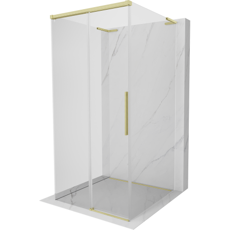 Mexen Rox-3S L kabina prysznicowa 3-ścienna rozsuwana 90 x 90 cm, transparent, złota szczotkowana - 8C2L-090-090-55-00-3S