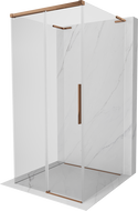 Mexen Rox-3S L kabina prysznicowa 3-ścienna rozsuwana 90 x 90 cm, transparent, różowe złoto - 8C2L-090-090-60-00-3S