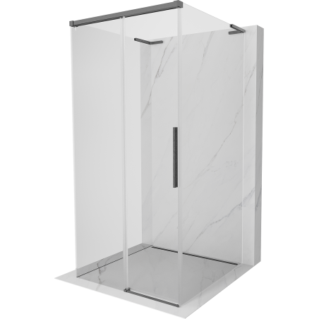 Mexen Rox-3S L kabina prysznicowa 3-ścienna rozsuwana 95 x 95 cm, transparent, gun gray szczotkowany - 8C2L-095-095-66-00-3S