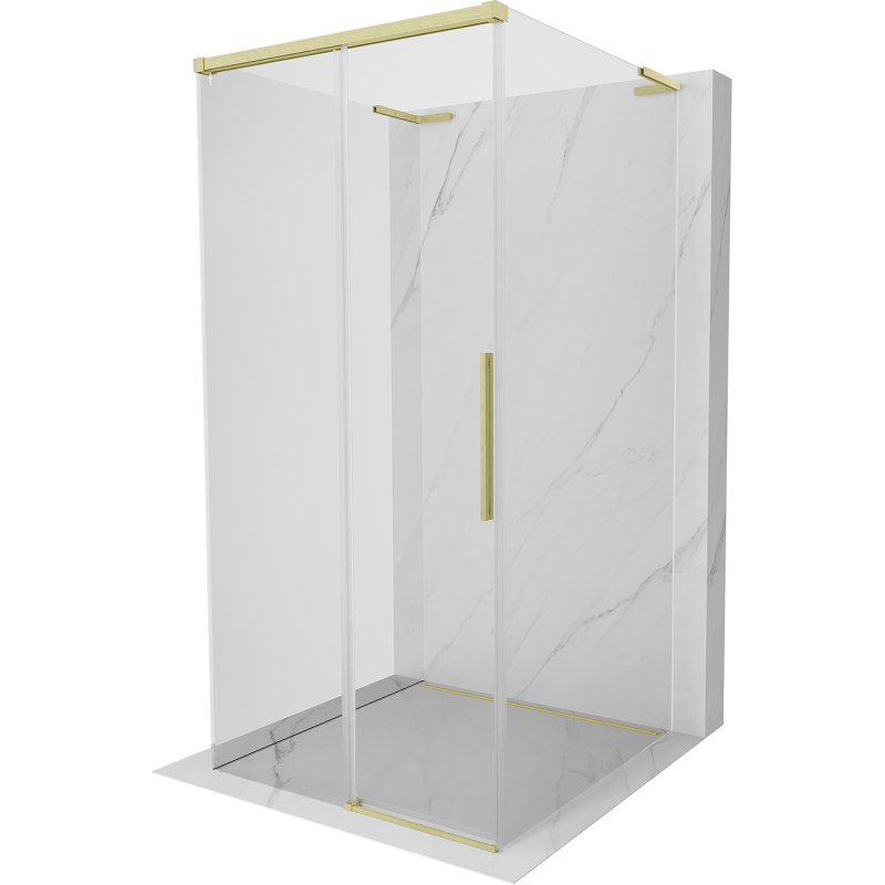 Mexen Rox-3S L kabina prysznicowa 3-ścienna rozsuwana 110 x 110 cm, transparent, złota szczotkowana - 8C2L-110-110-55-00-3S