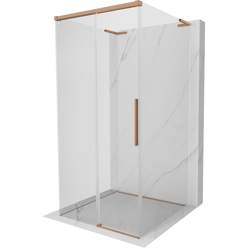 Mexen Rox-3S L kabina prysznicowa 3-ścienna rozsuwana 120 x 120 cm, transparent, miedź szczotkowana - 8C2L-120-120-65-00-3S