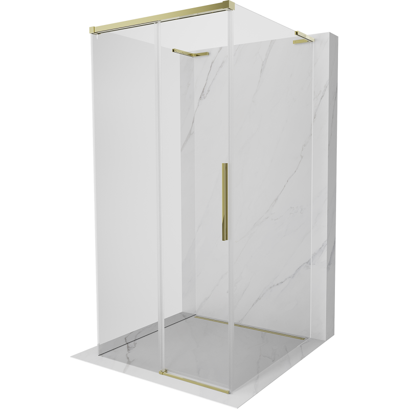 Mexen Rox-3S L kabina prysznicowa 3-ścienna rozsuwana 120 x 120 cm, transparent, złota - 8C2L-120-120-50-00-3S