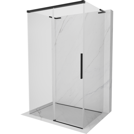 Mexen Rox-3S L kabina prysznicowa 3-ścienna rozsuwana 155 x 85 cm, transparent, czarna - 8C2L-155-085-70-00-3S