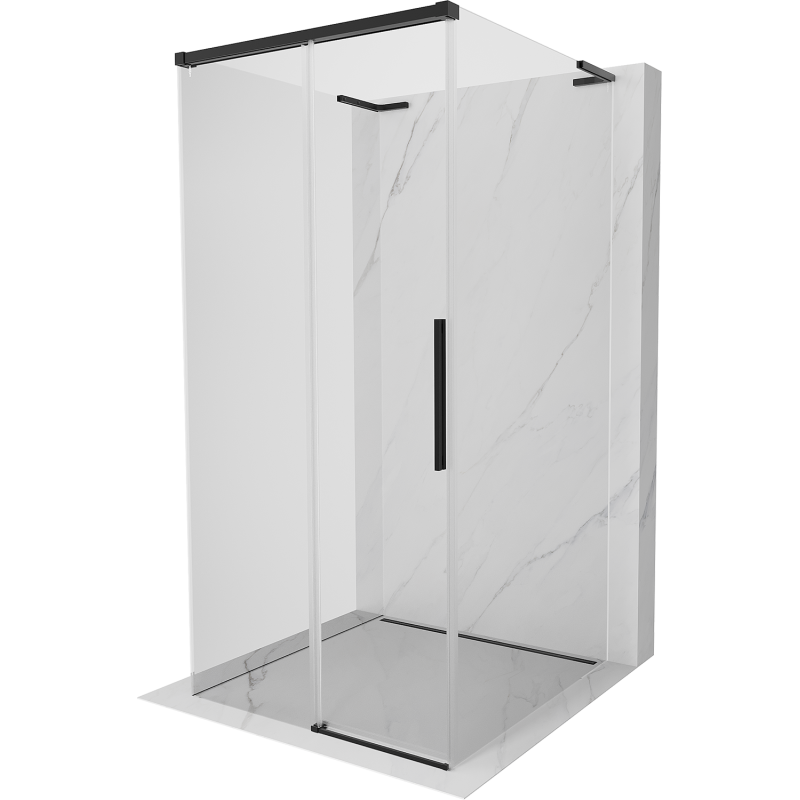 Mexen Rox-3S L kabina prysznicowa 3-ścienna rozsuwana 90 x 90 cm, transparent, czarna - 8C2L-090-090-70-00-3S