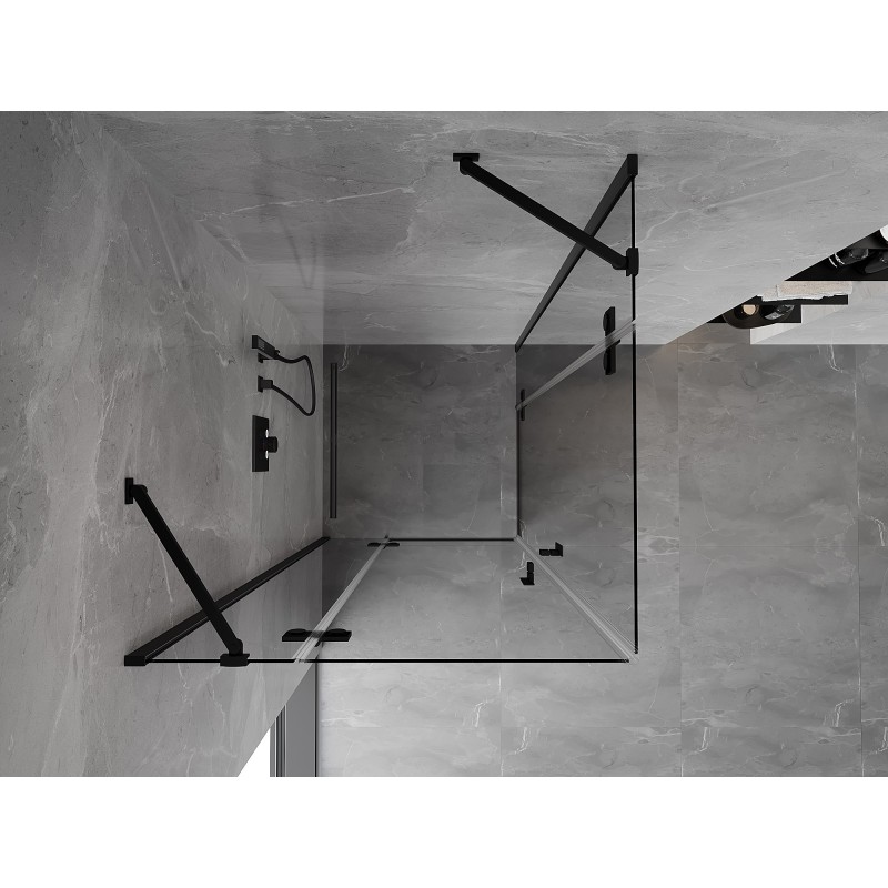 Mexen Mist-H Duo kabina prysznicowa uchylna 85 x 85 cm, transparent, czarna - 8A5-085L-085P-70-00