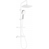 Mexen KT33 zestaw prysznicowy natynkowy z deszczownicą i baterią termostatyczną, biały/chrom - 771503393-21