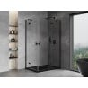 Mexen Mist-H Duo kabina prysznicowa uchylna prawa 70 x 80 cm, transparent, czarna - 8A5-070L-080P-70-00