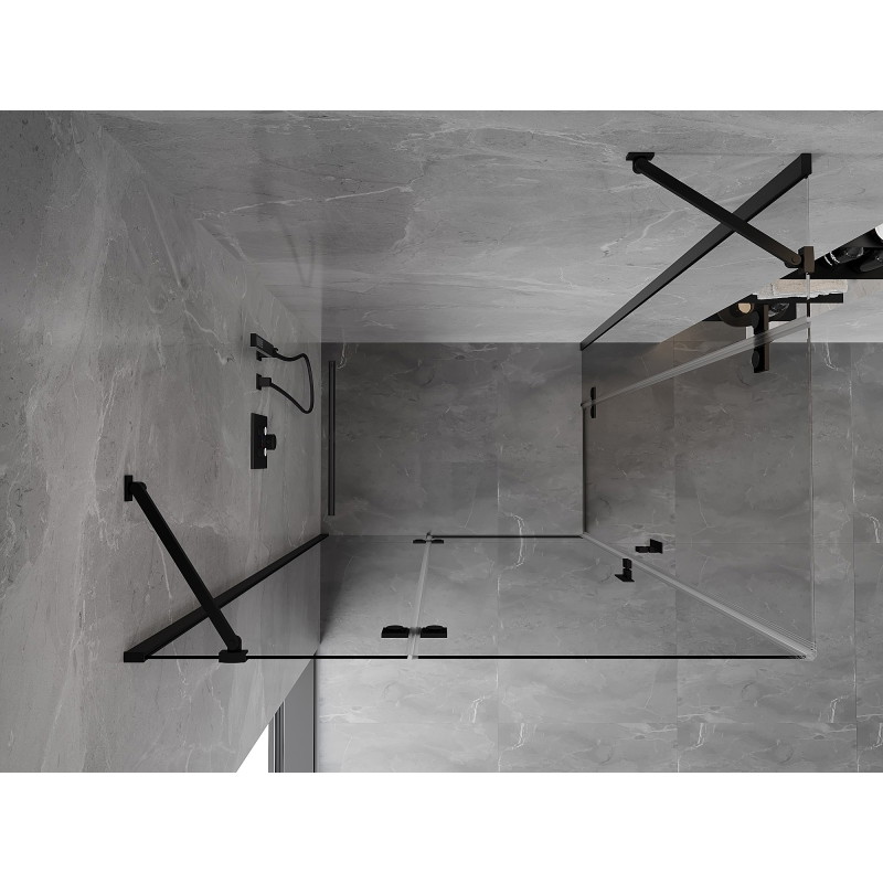 Mexen Mist-H Duo kabina prysznicowa uchylna lewa 100 x 80 cm, transparent, czarna - 8A5-100L-080P-70-00