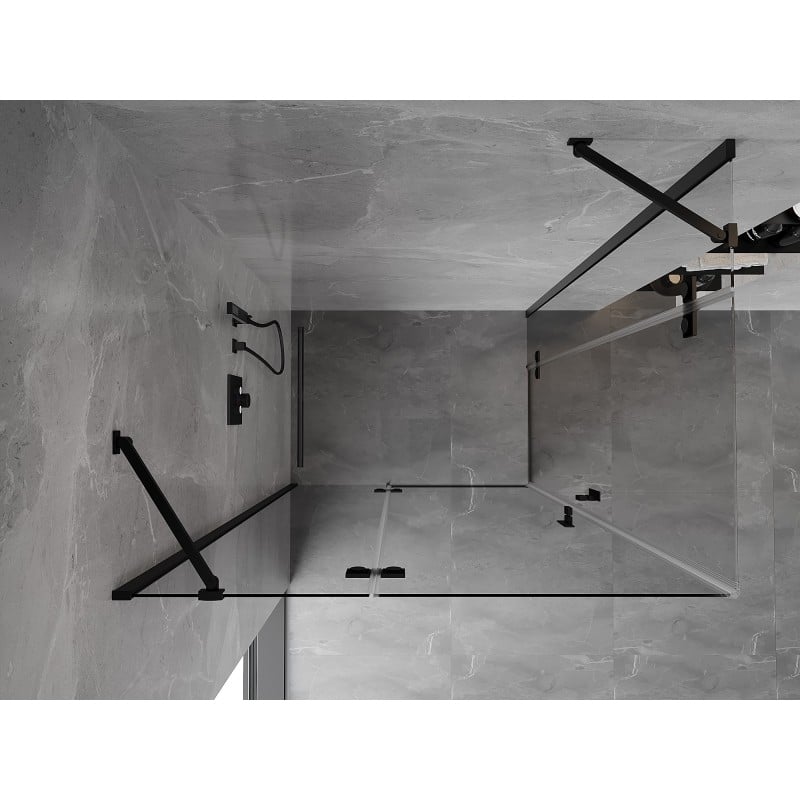 Mexen Mist-H Duo kabina prysznicowa uchylna lewa 105 x 80 cm, transparent, czarna - 8A5-105L-080P-70-00
