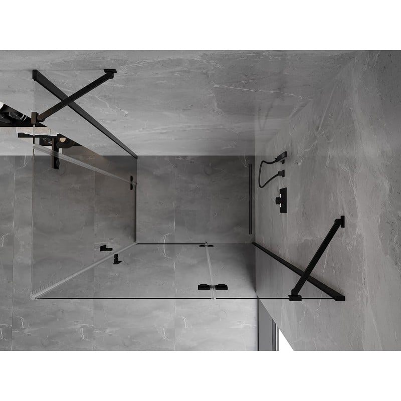 Mexen Mist-H Duo kabina prysznicowa uchylna prawa 85 x 110 cm, transparent, czarna - 8A5-085L-110P-70-00