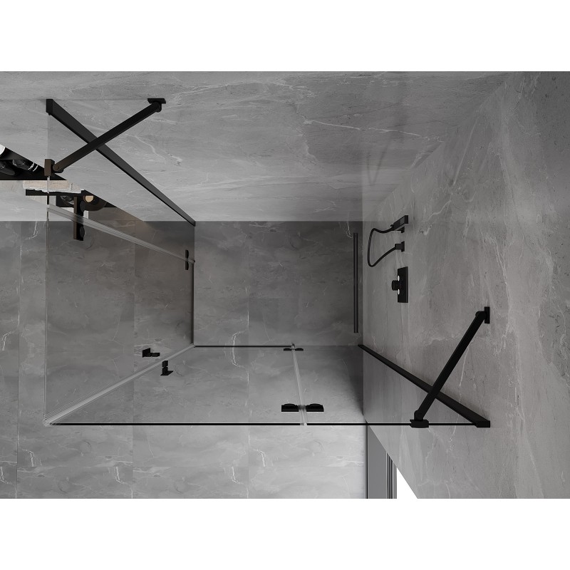 Mexen Mist-H Duo kabina prysznicowa uchylna prawa 110 x 120 cm, transparent, czarna - 8A5-110L-120P-70-00