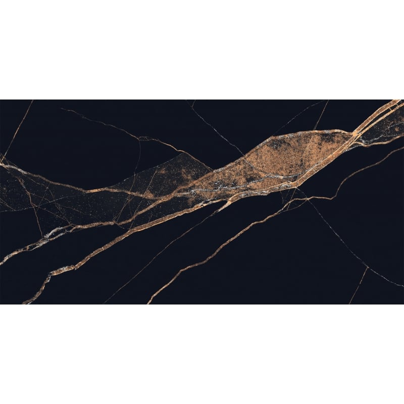 Mexen Fossil Black próbka gresu szkliwionego rekt. G1, płytka podłogowo-ścienna, wysoki połysk - TL213-00-S