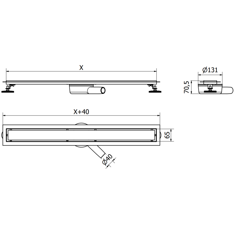 Mexen Flat 360° M08 odpływ liniowy obrotowy 90 cm, złoty - 1525090-40