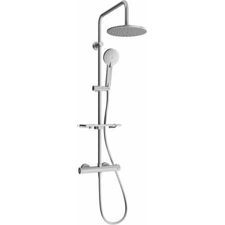 Mexen KT40 zestaw prysznicowy natynkowy z deszczownicą i baterią termostatyczną, grafit - 771504093-66