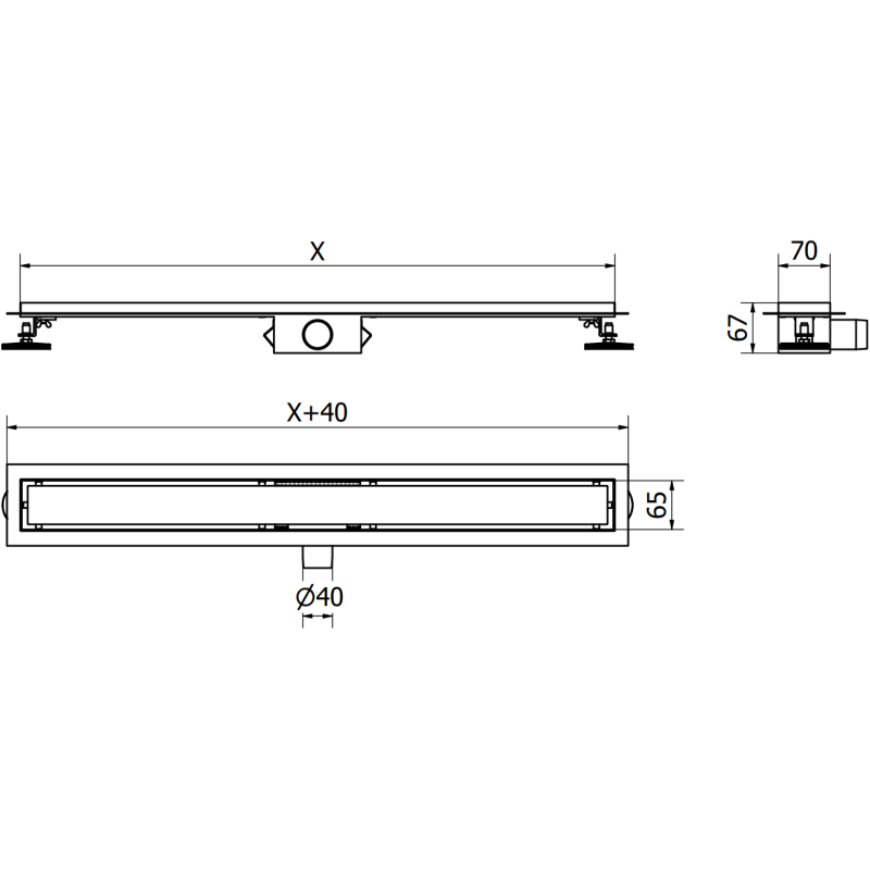 Mexen Flat M13 odpływ liniowy 2w1 50 cm, złoty - 1510050-15
