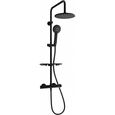 Mexen KT40 zestaw prysznicowy natynkowy z deszczownicą i baterią termostatyczną, czarny - 771504093-70