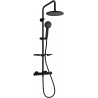 Mexen KT40 zestaw prysznicowy natynkowy z deszczownicą i baterią termostatyczną, czarny - 771504093-70