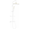 Mexen KT49 zestaw prysznicowy natynkowy z deszczownicą i baterią termostatyczną, biały/złoty - 771504993-25