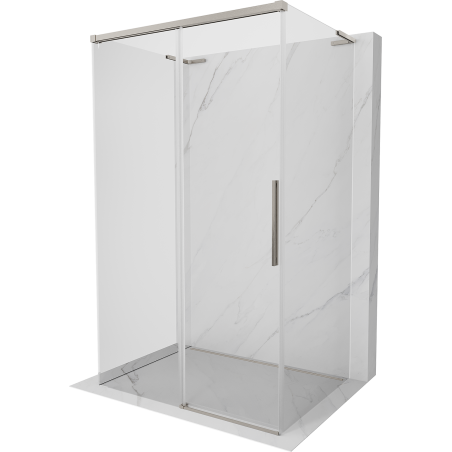 Mexen Rox-3S L kabina prysznicowa 3-ścienna rozsuwana 130 x 90 cm, transparent, nikiel szczotkowany - 8C2L-130-090-97-00-3S