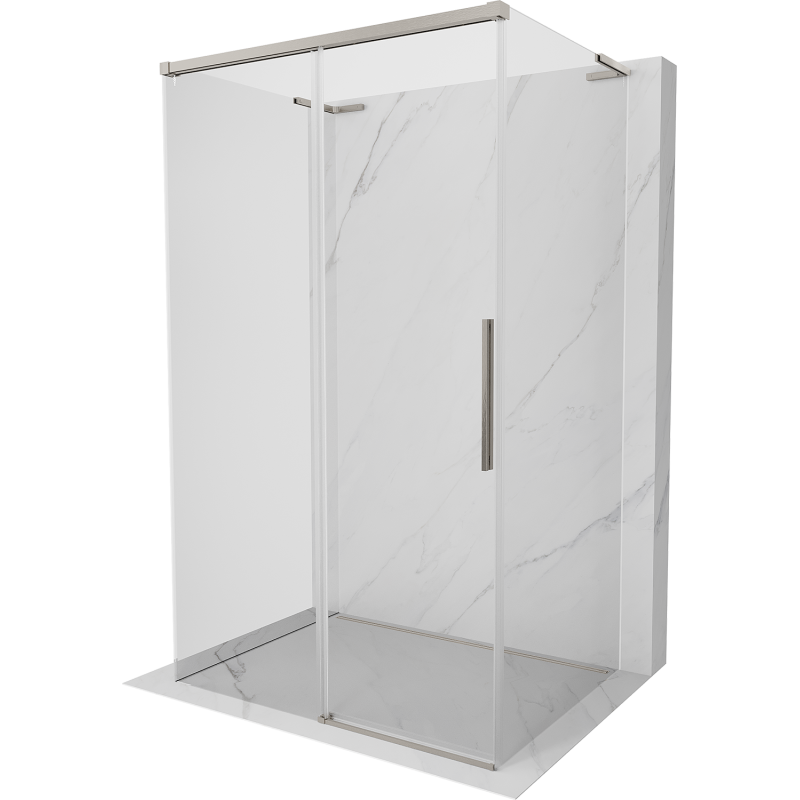 Mexen Rox-3S L kabina prysznicowa 3-ścienna rozsuwana 130 x 110 cm, transparent, nikiel szczotkowany - 8C2L-130-110-97-00-3S